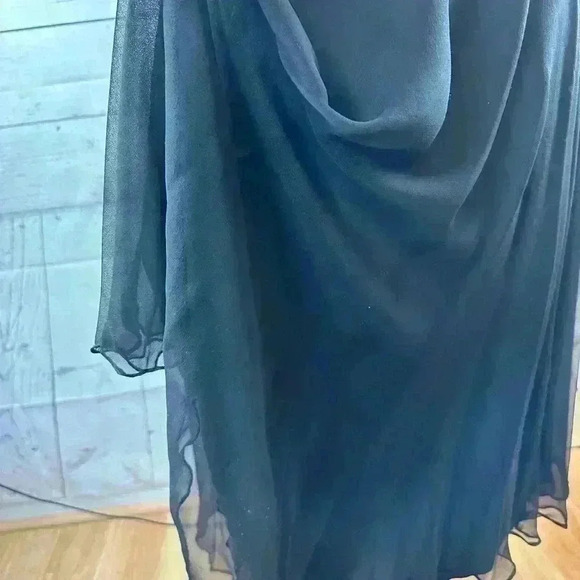 Georgia Bullock Vintage 1960’s Sheer Silk Overlay Black Midi Dress Sz Small. - Picture 7 of 13